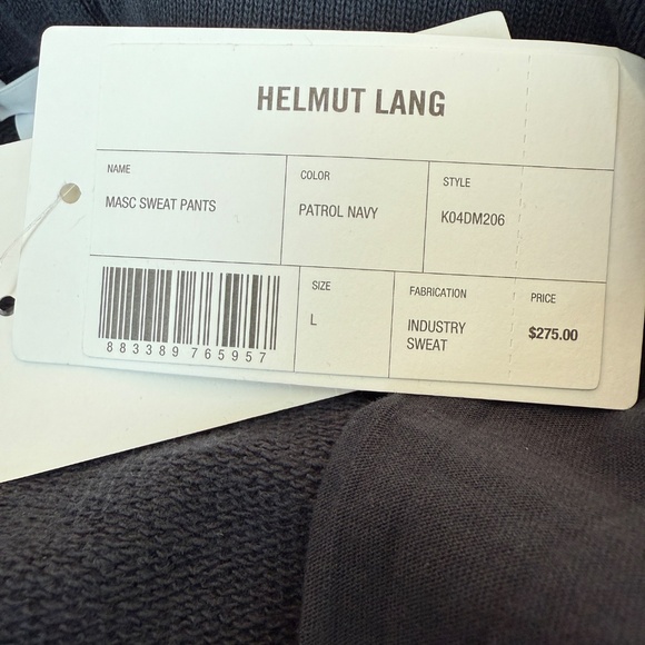 Helmut Lang - BRAND NEW - Yellow Logo patch sweatpants - Patrol Navy Blue - Picture 2 of 10